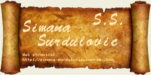 Simana Surdulović vizit kartica